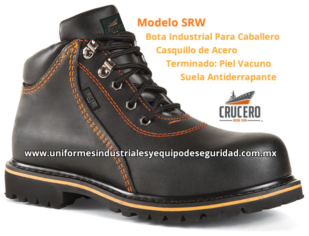 Botas Industriales Crucero Modelo SRW - Mayoreo y Menudeo - Casquillo de Acero - Suela Antiderrapante