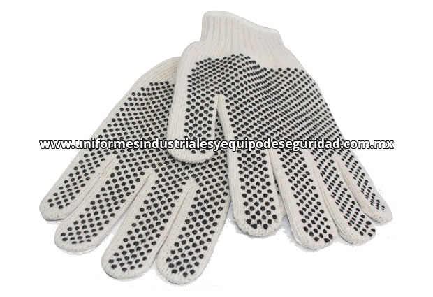 Guantes de hilo con punto de PVC